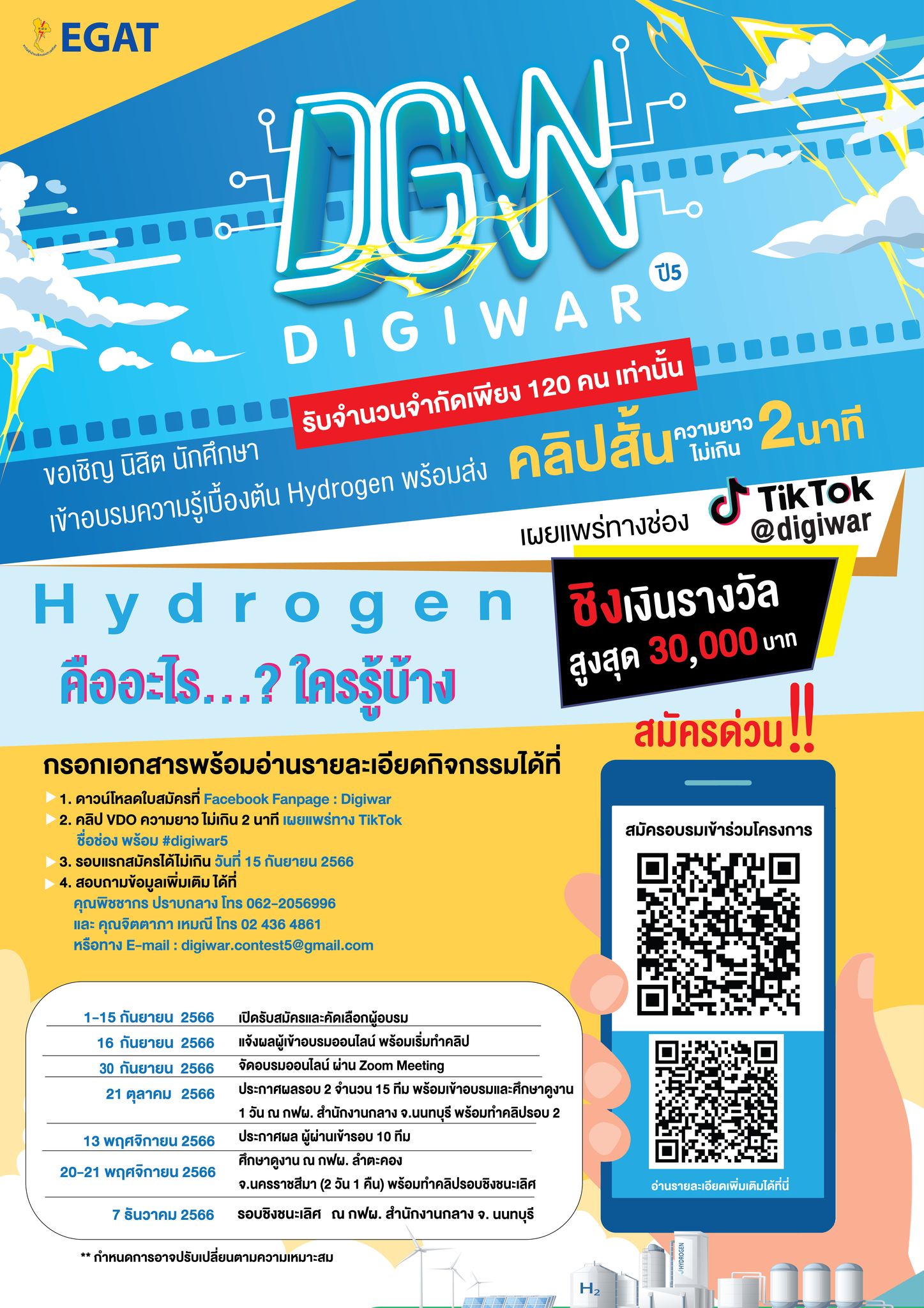 ประกวดโครงการ Digiwar ปี 5 ในหัวข้อ "Hydrogen คืออะไร...? ใครรู้บ้าง"